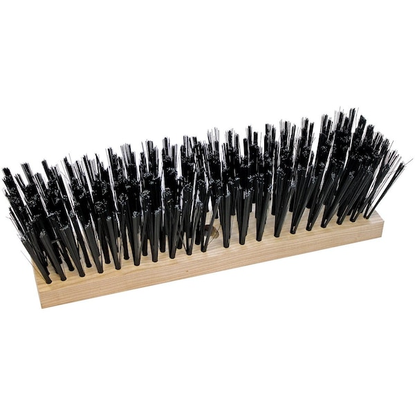 16 in Street Broom, .014 Guage Round Steel Wire Fill, 6PK